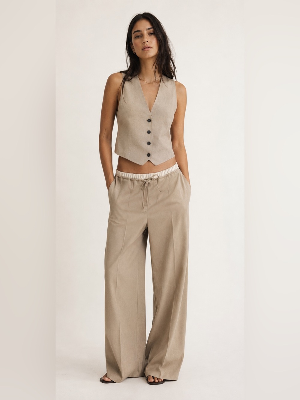 BNWT Zara linen blend vest